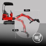 MechMaxx Mini Compact Excavator with HONDA GX390 Engine, 65.7" Max Digging Depth, 2280 lb Operating Weight, Model MEC10 - Image 23