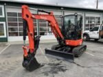 2026 Kubota U35-4 (CAB ANGLE)  includes enclosed cab, heat, A/C, angle blade, coupler, hydraulic thumb, dig bucket