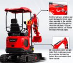 3800lbs TYRANT 17 Diesel Mini Excavator Kubota D902 Engine Side Swing w 12 attachments - Image 10