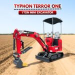 TYPHON TERROR ONE STORM 1 Ton Mini Excavator Trench Digger with Hydraulic Oil Cooler Canopy & Wide Bucket Ideal for Garden, Farm, Park & Road Work Digging, Drilling, Bull-Dozing - Image 20
