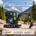 TYPHON TERROR X2 MAX 2.7 Ton Mini Excavator Powerful, Yanmar Engine, Cabin with A/C & Heater, Pilot Control, Boom Swing - Image 9