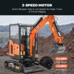 AY-25J | 25 HP Perkins Diesel Engine 2.5 Ton Mini Excavator with Swing Boom & Adjustable Speed - Image 6