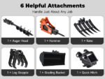 NW-A1 | 13.5 HP B&S Engine Mini Excavator with 6 Attachments - Image 9
