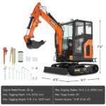 AY-25J | 25 HP Perkins Diesel Engine 2.5 Ton Mini Excavator with Swing Boom & Adjustable Speed - Image 9
