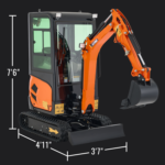 AX-17J | 23 HP B&S Engine 1.6 Ton Mini Excavator with Swing Boom & Enclosed Cab - Image 17