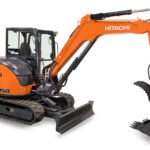 2026 Hitachi ZX60USB-5N (ANGLE BLADE) Angle blade, thumb, coupler, and dig bucket included