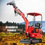 Mini Excavator with Hydraulic Thumb & Side Swing Boom - 13.5hp B&S Engine | HUAYEE HY14C - Image 8