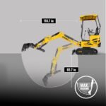 MechMaxx Mini Compact Excavator with B&S VANGUARD 408cc 14HP Engine, 65.7" Max Digging Depth, 2370 lb Operating Weight, Model MEC10 - Image 26