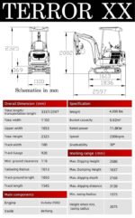 2025 4,000 lb Green TYPHON TERROR XX Mini Excavator Rubber Track with Kubota D902 Diesel Engine USA - Image 4