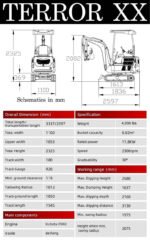 2025 4,000 lb TYPHON TERROR XX Mini Excavator Rubber Track with Kubota D902 Diesel Engine USA - Image 6