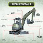 TYPHON KUVUO 4.0 four ton cabin mini excavator w Kubota D1703 Diesel engine Metal Tracks, Boom Swing, AC Heater, Hydraulic Control - Image 15