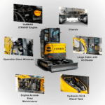 TYPHON NAGA 4.0 Mini Excavator w 4 Ton 24.4hp Yanmar Diesel Engine Metal Track ISO SAE control switch, AC Heater Cabin, 2 Travel Speed - Image 26