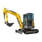 TYPHON NAGA 4.0 Mini Excavator w 4 Ton 24.4hp Yanmar Diesel Engine Metal Track ISO SAE control switch, AC Heater Cabin, 2 Travel Speed - Image 3