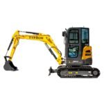 TYPHON NAGA 4.0 Mini Excavator w 4 Ton 24.4hp Yanmar Diesel Engine Metal Track ISO SAE control switch, AC Heater Cabin, 2 Travel Speed
