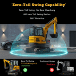 TYPHON NAGA 4.0 Mini Excavator w 4 Ton 24.4hp Yanmar Diesel Engine Metal Track ISO SAE control switch, AC Heater Cabin, 2 Travel Speed - Image 20