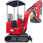 TYPHON TERROR ONE STORM 1 Ton Mini Excavator Trench Digger with Hydraulic Oil Cooler Canopy & Wide Bucket Ideal for Garden, Farm, Park & Road Work Digging, Drilling, Bull-Dozing