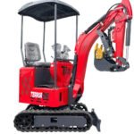 TYPHON TERROR ONE STORM 1 Ton Mini Excavator Trench Digger with Hydraulic Oil Cooler Canopy & Wide Bucket Ideal for Garden, Farm, Park & Road Work Digging, Drilling, Bull-Dozing