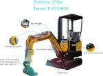 TYPHON TERROR X STORM Mini Excavator – 1 Ton Trench Digger with Canopy, Hydraulic Thumb Clip, Bucket USA - Image 9