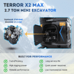 TYPHON TERROR X2 MAX 2.7 Ton Mini Excavator Powerful, Yanmar Engine, Cabin with A/C & Heater, Pilot Control, Boom Swing - Image 13