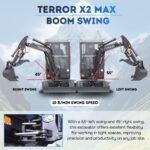 TYPHON TERROR X2 MAX 2.7 Ton Mini Excavator Powerful, Yanmar Engine, Cabin with A/C & Heater, Pilot Control, Boom Swing - Image 14