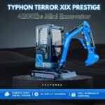 TYPHON TERROR XIX Prestige Cabin Mini Excavator 4200lbs 20.4 HP Kubota D902 with Boom Swing, Retractable Tracks - Image 24