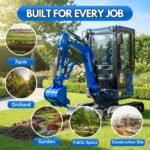 TYPHON TERROR XIX Prestige Cabin Mini Excavator 4200lbs 20.4 HP Kubota D902 with Boom Swing, Retractable Tracks - Image 23