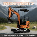 Typhon Tyrant X 1 Ton Mini Excavator with 13.5HP Briggs & Stratton Engine, Hydraulic Oil Cooler & Thumb Clip - Image 12
