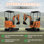 Typhon Tyrant X 1 Ton Mini Excavator with 13.5HP Briggs & Stratton Engine, Hydraulic Oil Cooler & Thumb Clip - Image 25