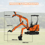 Typhon Tyrant X 1 Ton Mini Excavator with 13.5HP Briggs & Stratton Engine, Hydraulic Oil Cooler & Thumb Clip - Image 15