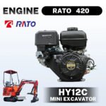 Mini Excavator - Hydraulic Thumb Clamp, 13.5HP Rato Engine Gas Powered | HUAYEE HY12C - Image 3