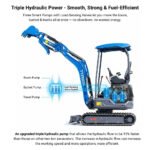 TYPHON TERROR XIX STORM Mini Excavator – 4000lbs Trench Digger with Boom Swing, Canopy, Retractable Tracks - Image 27
