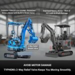 TYPHON TERROR XIX STORM Mini Excavator – 4000lbs Trench Digger with Boom Swing, Canopy, Retractable Tracks - Image 28